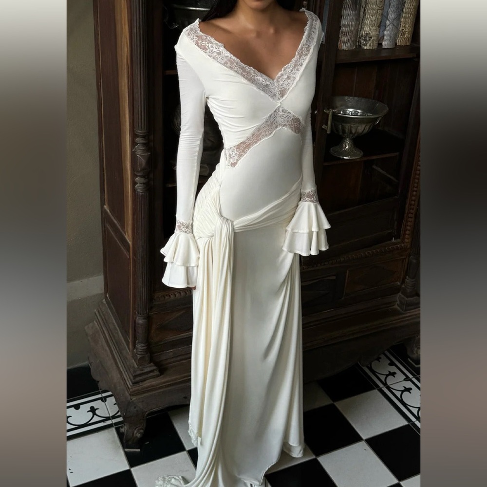 Meshki Electra Slinky Lace Maxi Dress